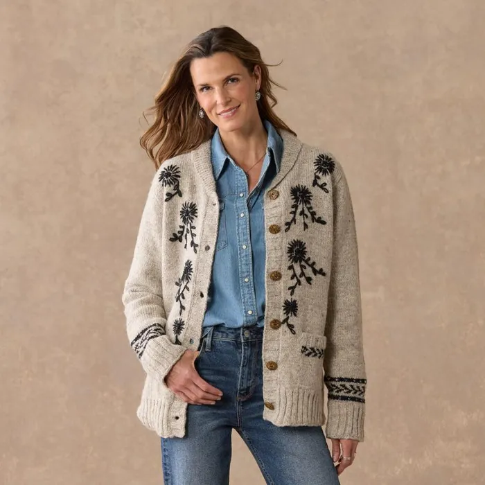 Women Astrid Cardigan Light Natural Sundance Catalog Sweaters