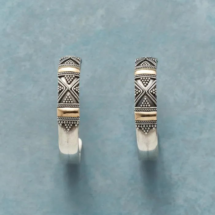 Women Banded Beaded Hoop Earrings Sundance Catalog Earrings