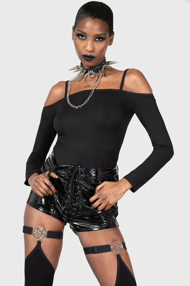 Women Basics Killstar Devastate Bardot Top