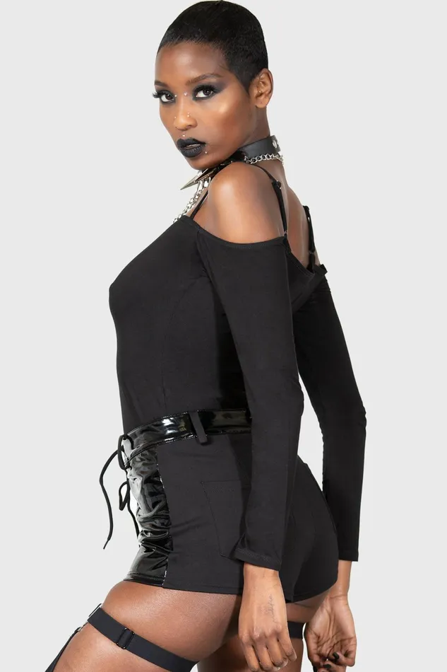 Women Basics Killstar Devastate Bardot Top
