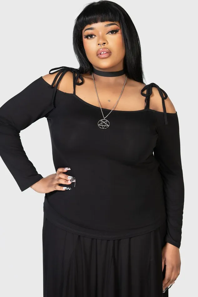 Women Basics Killstar Devastate Bardot Top