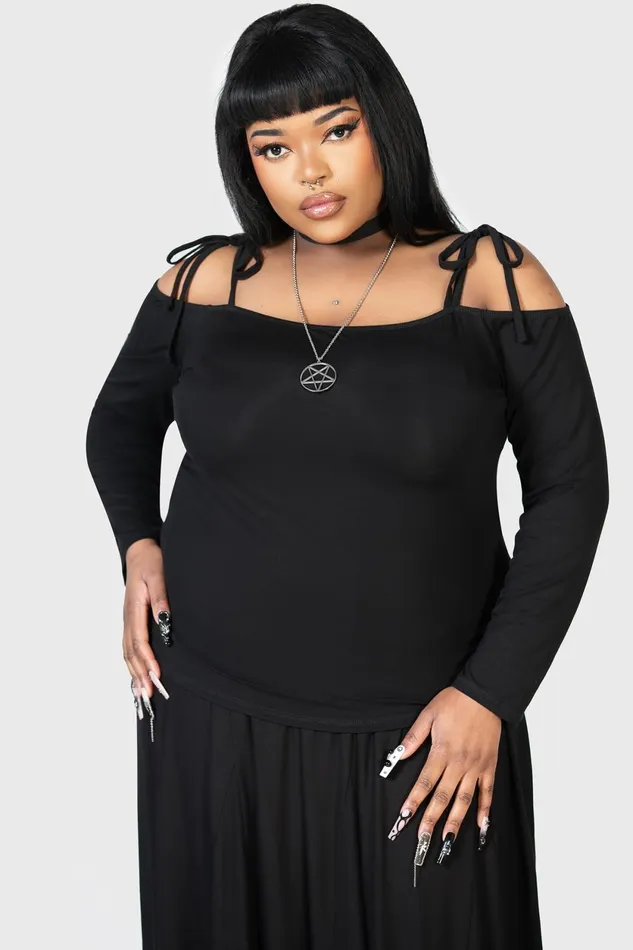 Women Basics Killstar Devastate Bardot Top