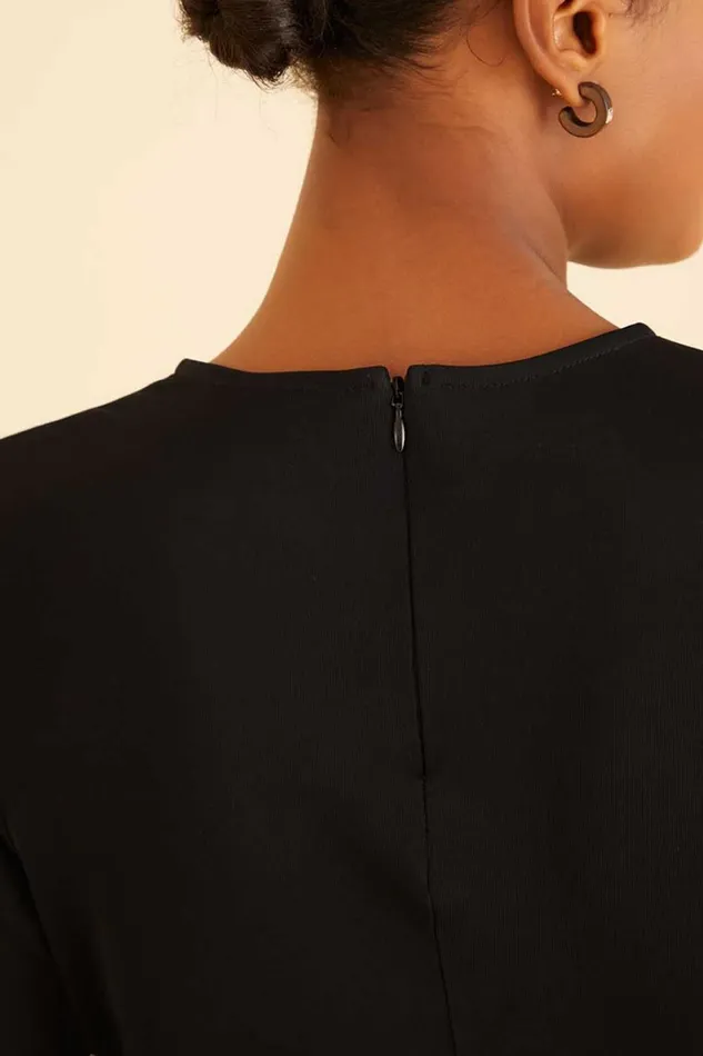 Women Black Long Sleeve Bodysuit Black FARM Rio Bodysuits
