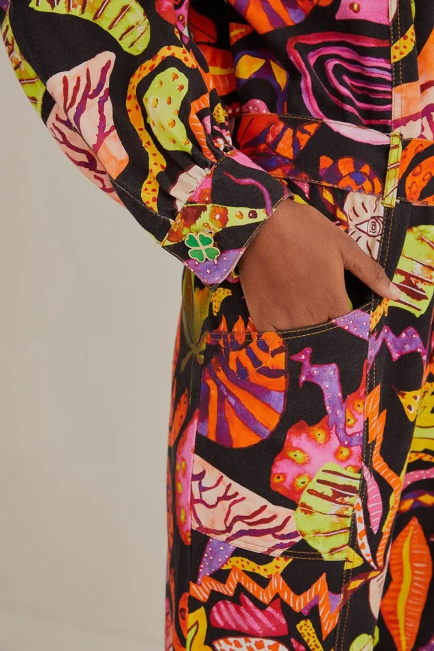 Women Black Psychedelic Garden Jumpsuit Psychedelic Garden Black FARM Rio Jumpsuits