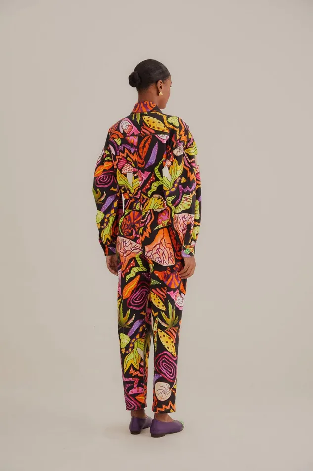 Women Black Psychedelic Garden Jumpsuit Psychedelic Garden Black FARM Rio Jumpsuits