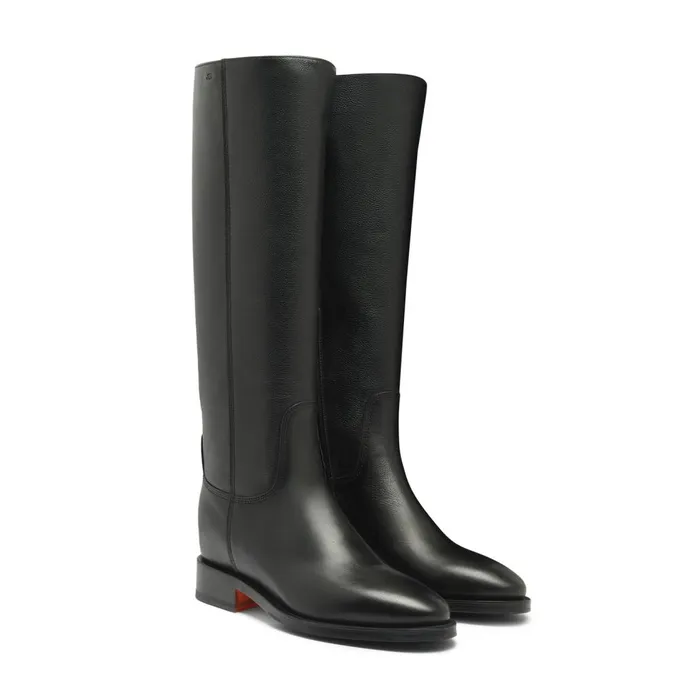 Women Black Suede Boot Santoni Boots and Ankle Boots