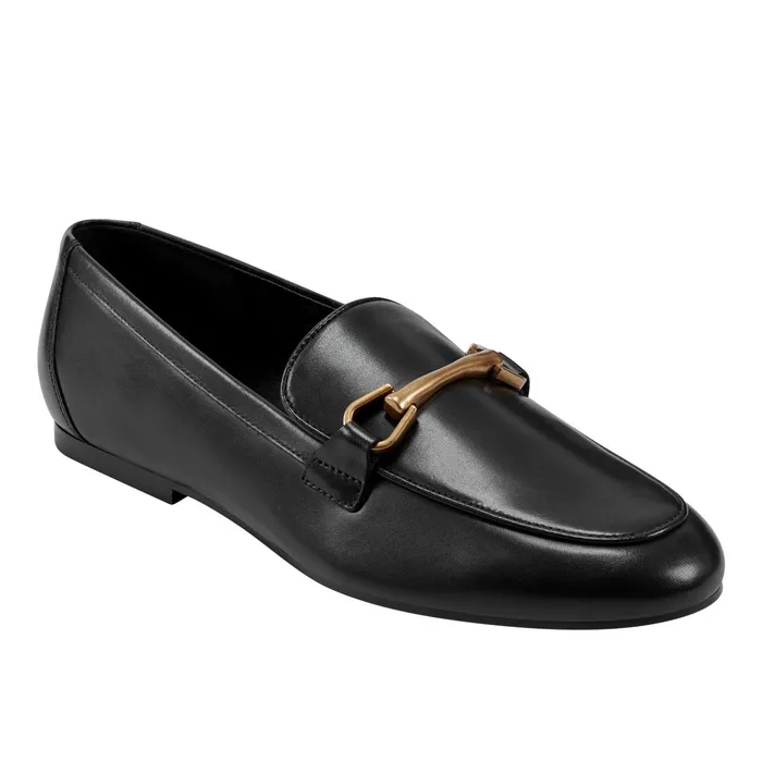 Women Bleek Loafer Black Leather Marc Fisher Loafers and Flats