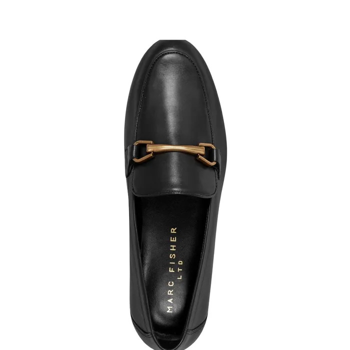 Women Bleek Loafer Black Leather Marc Fisher Loafers and Flats