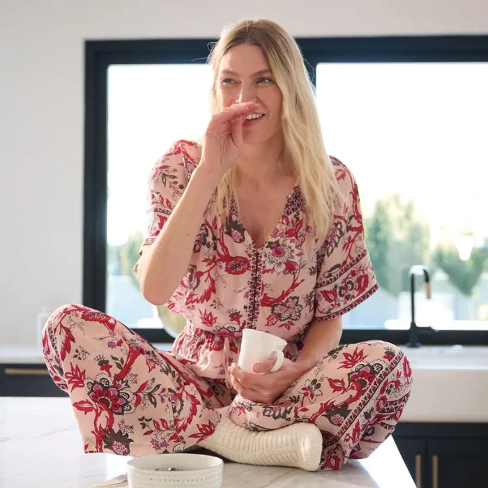 Women Blossom And Beauty Pajama Top Petal Sundance Catalog Tops