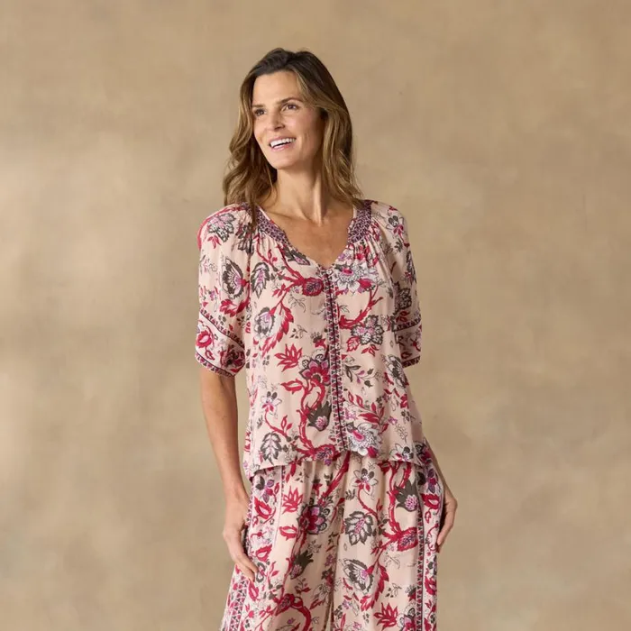 Women Blossom And Beauty Pajama Top Petal Sundance Catalog Tops Women Blossom And Beauty Pajama Top Petal Sundance Catalog Tops