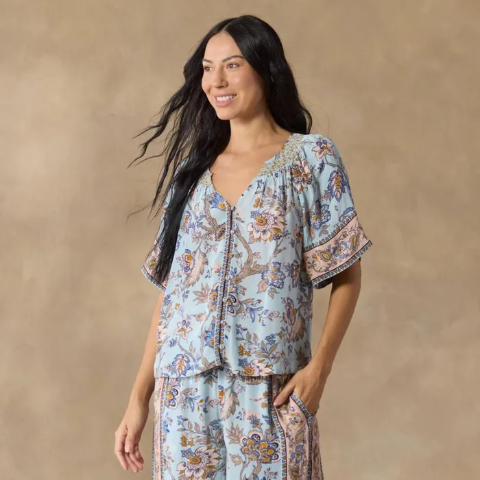 Women Blossom And Beauty Pajama Top Petal Sundance Catalog Tops Women Blossom And Beauty Pajama Top Petal Sundance Catalog Tops