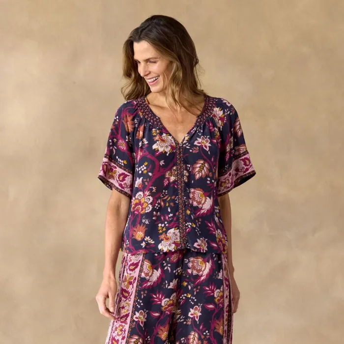 Women Blossom And Beauty Pajama Top Petal Sundance Catalog Tops Women Blossom And Beauty Pajama Top Petal Sundance Catalog Tops