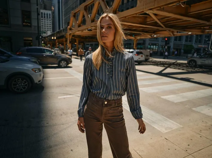 Women Blouses and Tops MOS MOSH MMBiles Stripe Blouse Salute Navy