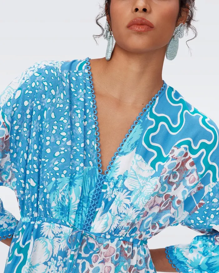 Women Boris Dress Solstice Flags Blue DVF Dresses