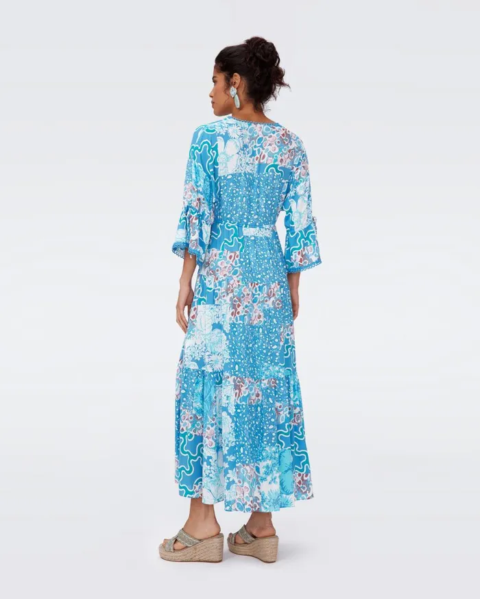 Women Boris Dress Solstice Flags Blue DVF Dresses