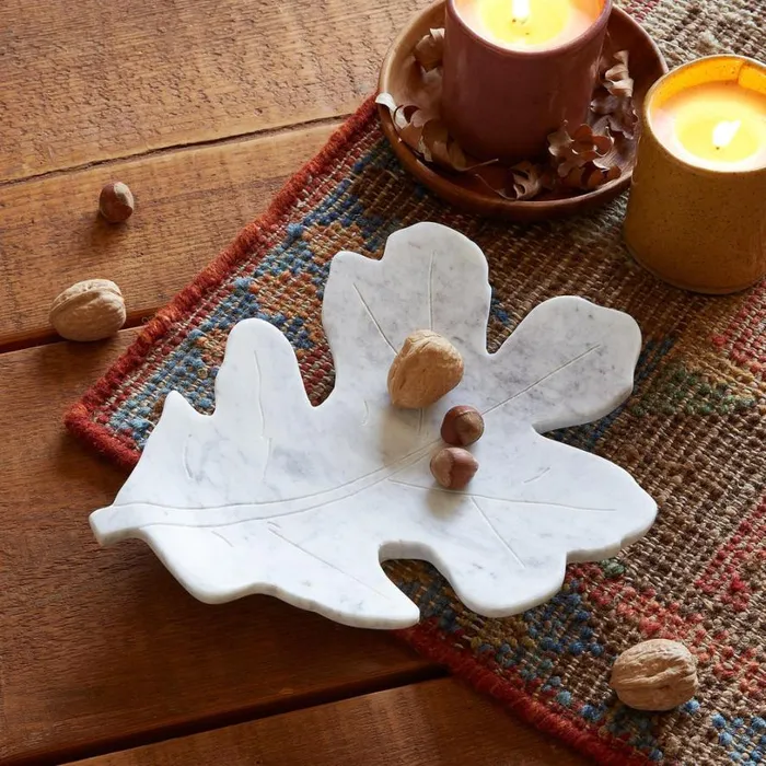 Women Botannica Oak Leaf Marble Plate Sundance Catalog Tabletop