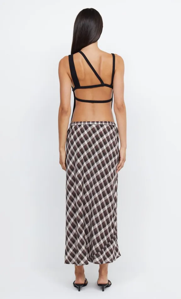 Women Bottoms Bec Bridge CHIARA DRAWSTRING SKIRT Basket Weave Check