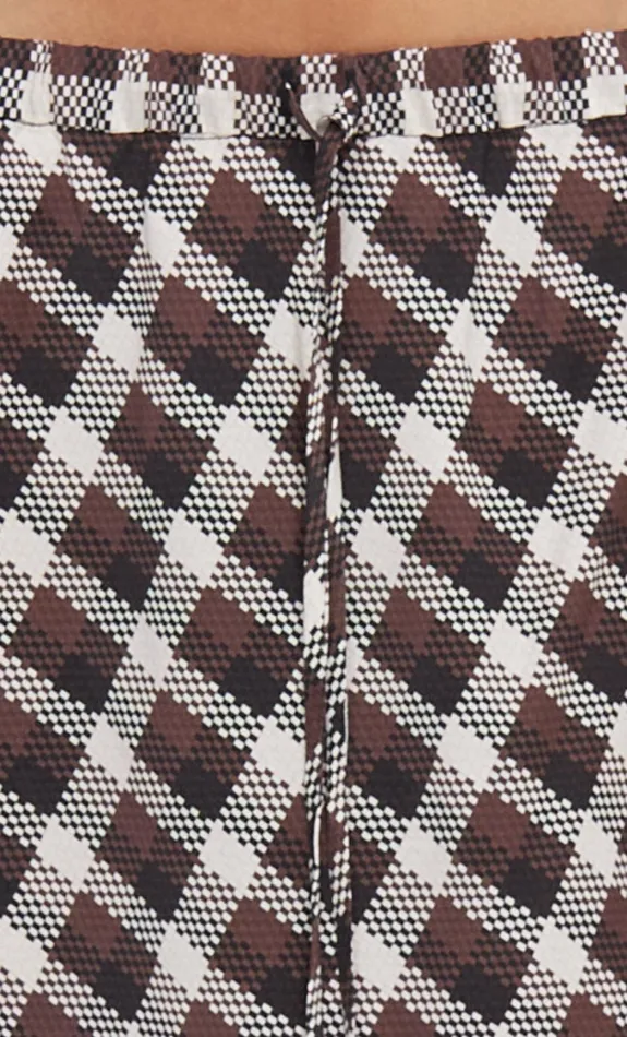 Women Bottoms Bec Bridge CHIARA DRAWSTRING SKIRT Basket Weave Check