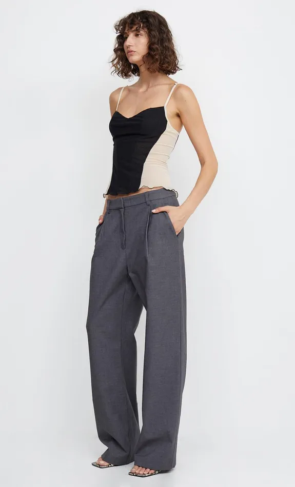 Women Bottoms Bec Bridge JAMIE WIDE LEG PANT Charcoal