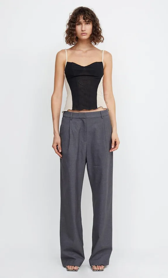 Women Bottoms Bec Bridge JAMIE WIDE LEG PANT Charcoal