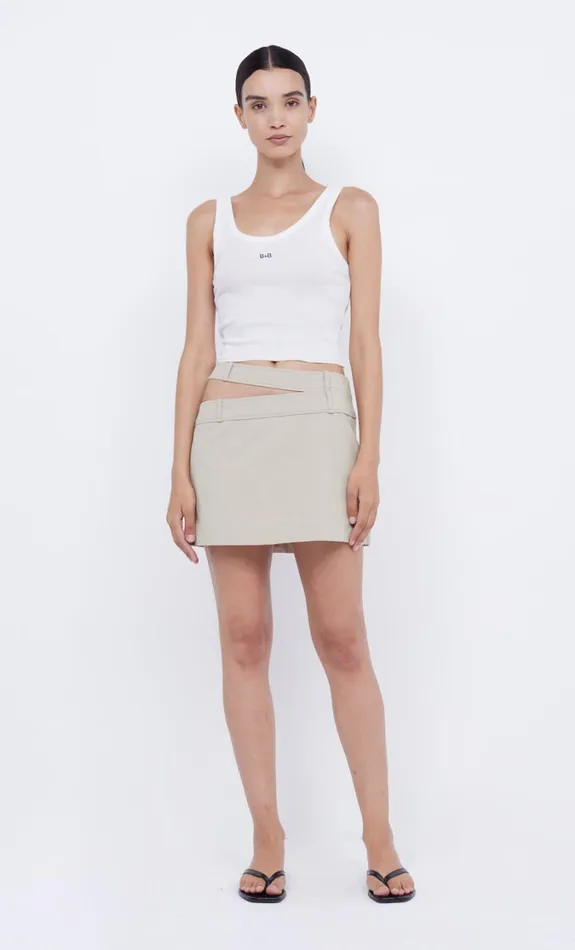 Women Bottoms Bec Bridge RIVER ASYM MINI SKIRT Oyster