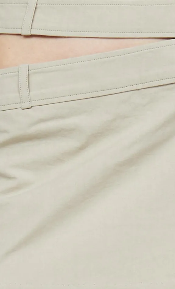 Women Bottoms Bec Bridge RIVER ASYM MINI SKIRT Oyster
