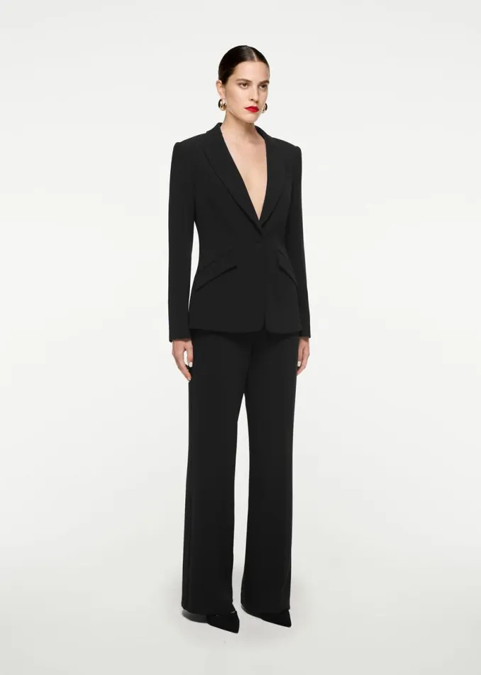 Women Bottoms Roland Mouret Wide Leg StretchCady Trouser
