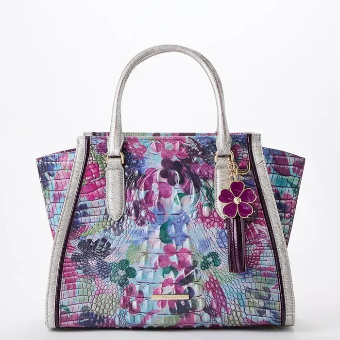 Women Brahmin Satchels Priscilla Satchel Lavender Blossoming