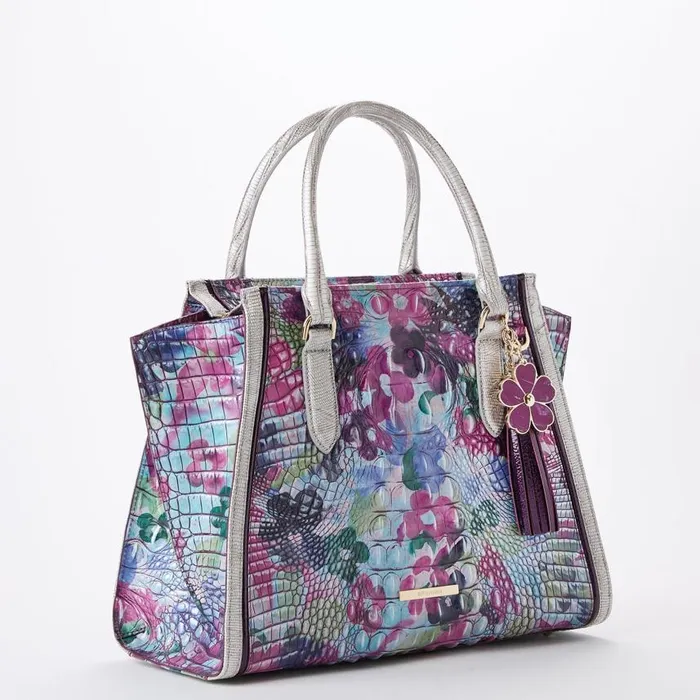 Women Brahmin Satchels Priscilla Satchel Lavender Blossoming