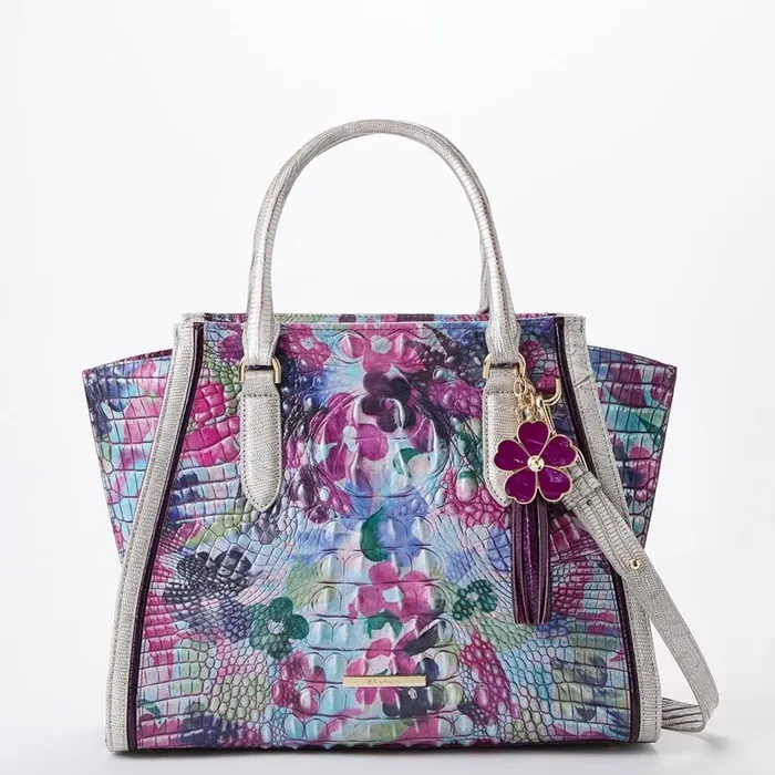 Women Brahmin Satchels Priscilla Satchel Lavender Blossoming