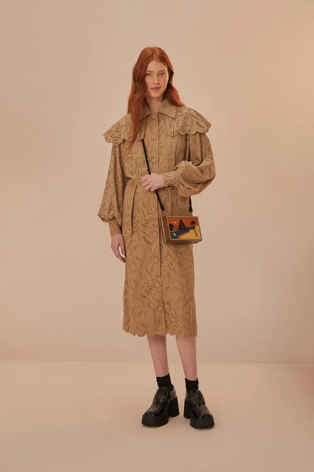 Women Brown Laise Trench Coat Brown FARM Rio Coats