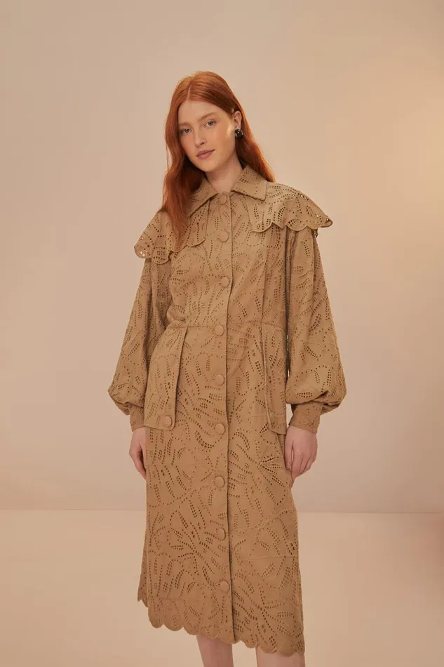 Women Brown Laise Trench Coat Brown FARM Rio Coats