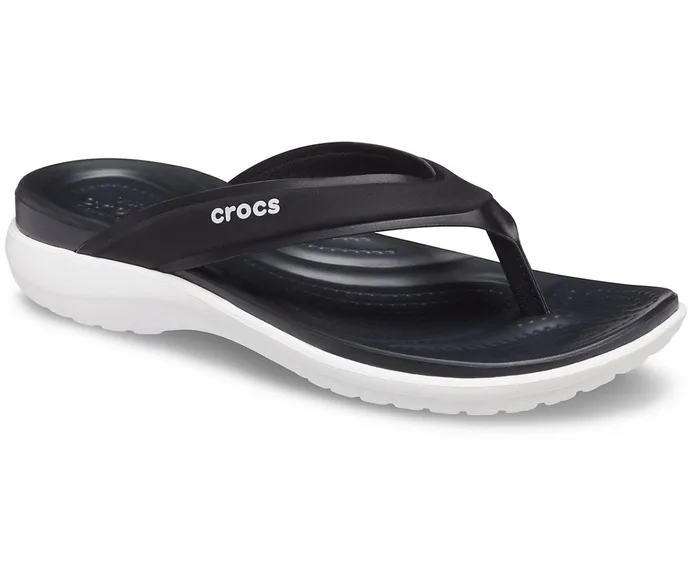 Women Capri V Sporty Flip Black Crocs Sandals