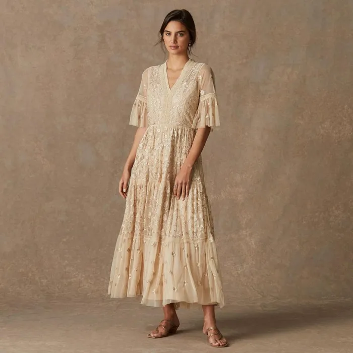 Women Carley Dress Petite Champagne Sundance Catalog Dresses and Jumpsuits