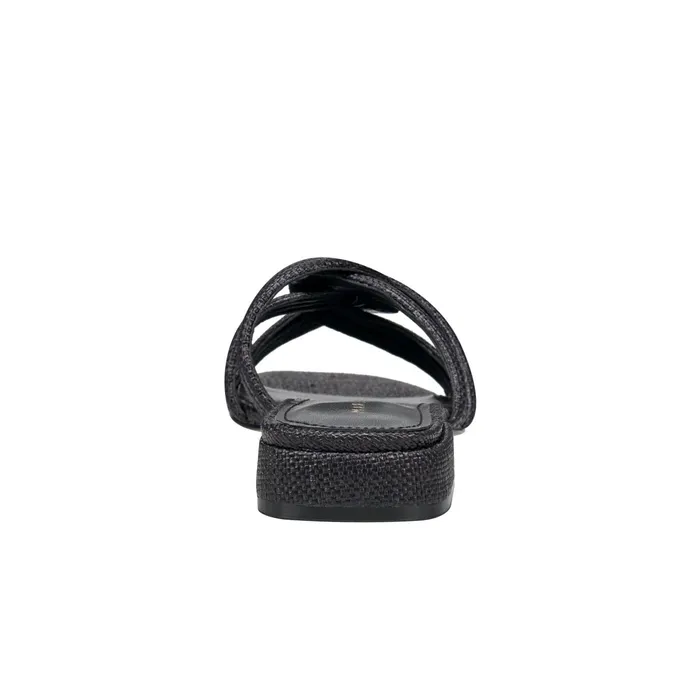 Women Casara Slide Sandal Black Raffia Marc Fisher Mules and Slides