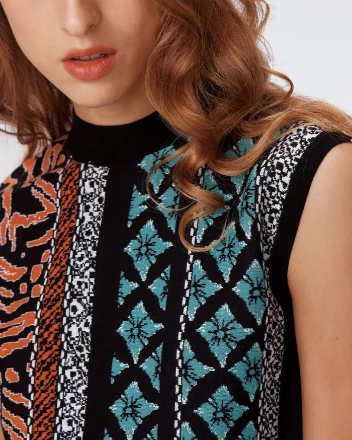 Women Cass Top Multicolor Retro Stripe DVF Tops