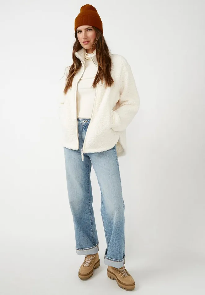 Women Caterina Marled Oatmeal Women039s Full Zip Jacket Marled Oatmeal Buffalo David Bitton Jackets