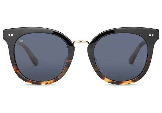 Women Cecilia Black Tort Fadeshiny Gold TOMS Sunglasses