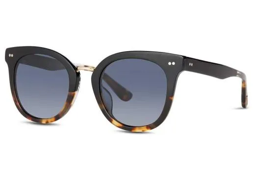 Women Cecilia Black Tort Fadeshiny Gold TOMS Sunglasses