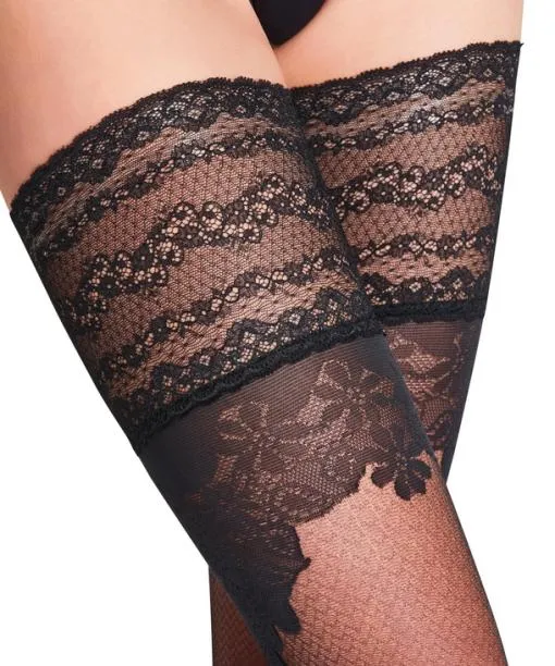 Women Ceremonial 20 DEN Women Stay Ups Black FALKE Thigh Highs