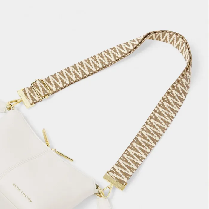 Women ClipOn Accessories Katie Loxton Canvas Bag Strap In Sand 8211 Crossbody Bag Strap