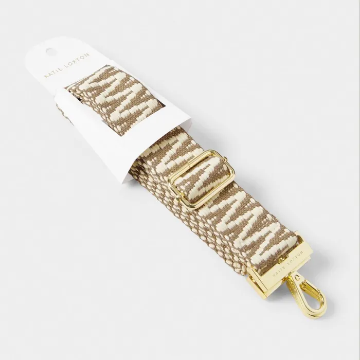 Women ClipOn Accessories Katie Loxton Canvas Bag Strap In Sand 8211 Crossbody Bag Strap