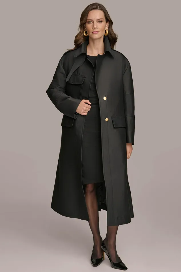 Women Coats And Jackets Donna Karan RAIN JACKET Black