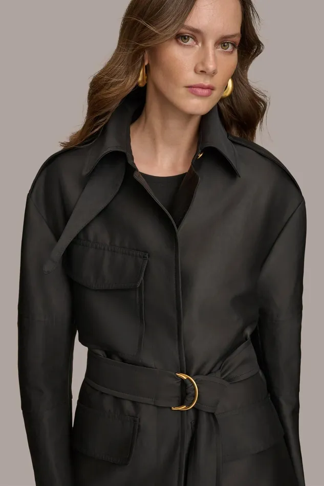 Women Coats And Jackets Donna Karan RAIN JACKET Black