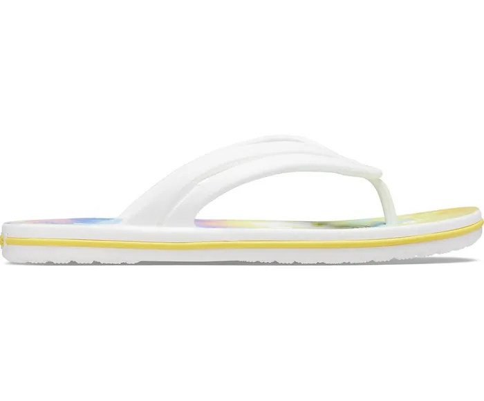 Women Crocband TieDye Flip White Multi Crocs FlipFlops