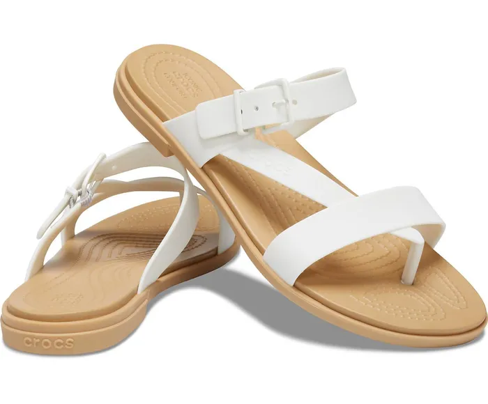 Women Crocs Tulum Toe Post Sandal Oyster Tan Crocs Sandals