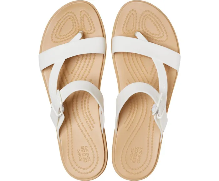 Women Crocs Tulum Toe Post Sandal Oyster Tan Crocs Sandals