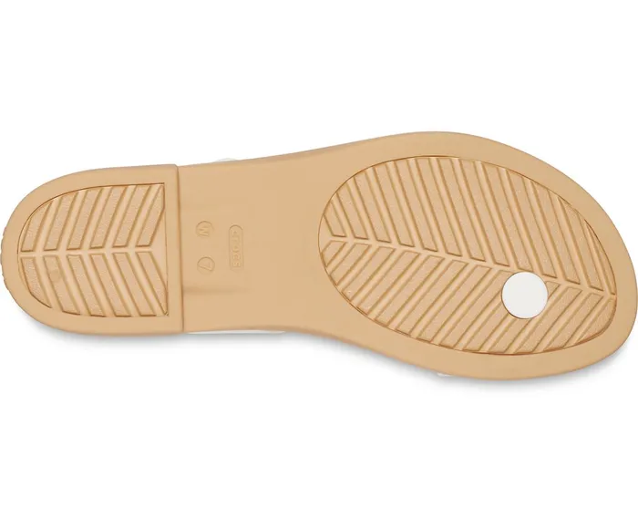 Women Crocs Tulum Toe Post Sandal Oyster Tan Crocs Sandals