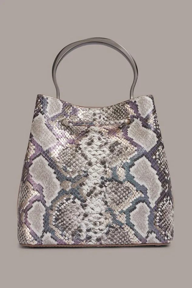 Women Crossbody Bags And Satchels Donna Karan LAWRENCE BUCKET BAG Multi Python