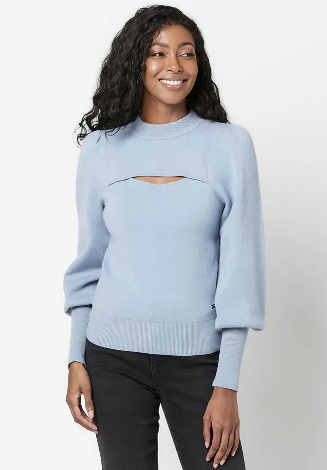 Women CutOut Nadeline Puff Sweater Black Buffalo David Bitton Sweaters